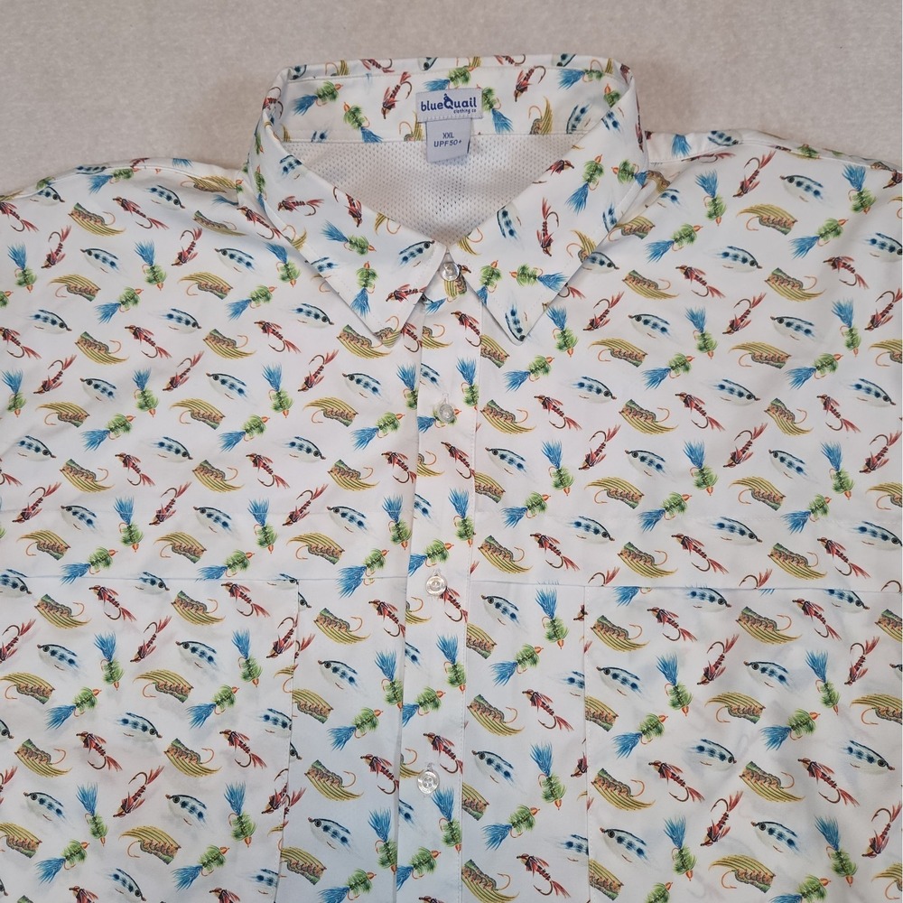 Men's Blue Quail Long Sleeve UPF 50 Fly Fishing Shirt Size XXL Vented UPF 50